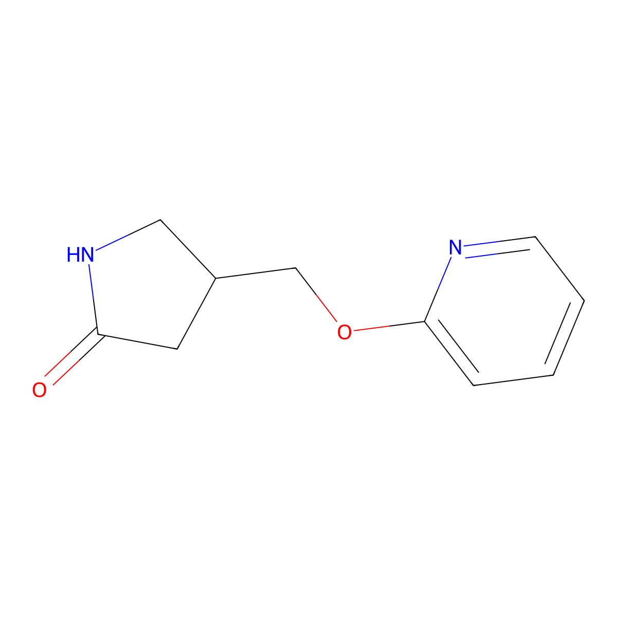 4-[(Pyridin-2-yloxy)methyl]pyrrolidin-2-one molecular structure, CAS 2169581-03-5