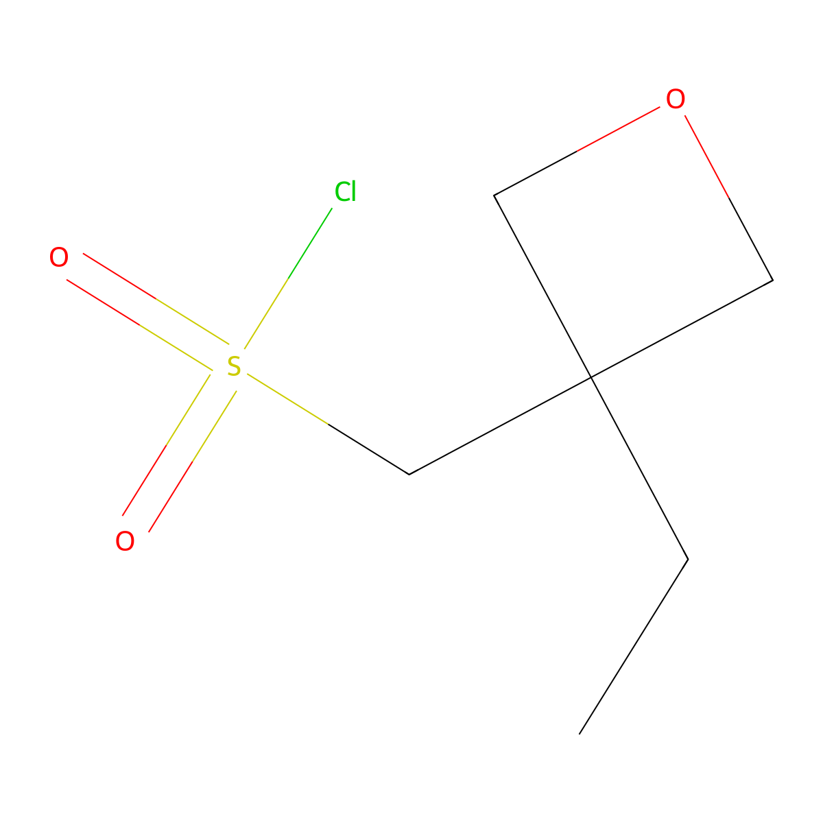 (3-Ethyloxetan-3-yl)methanesulfonyl chloride molecular structure, CAS 2169581-48-8