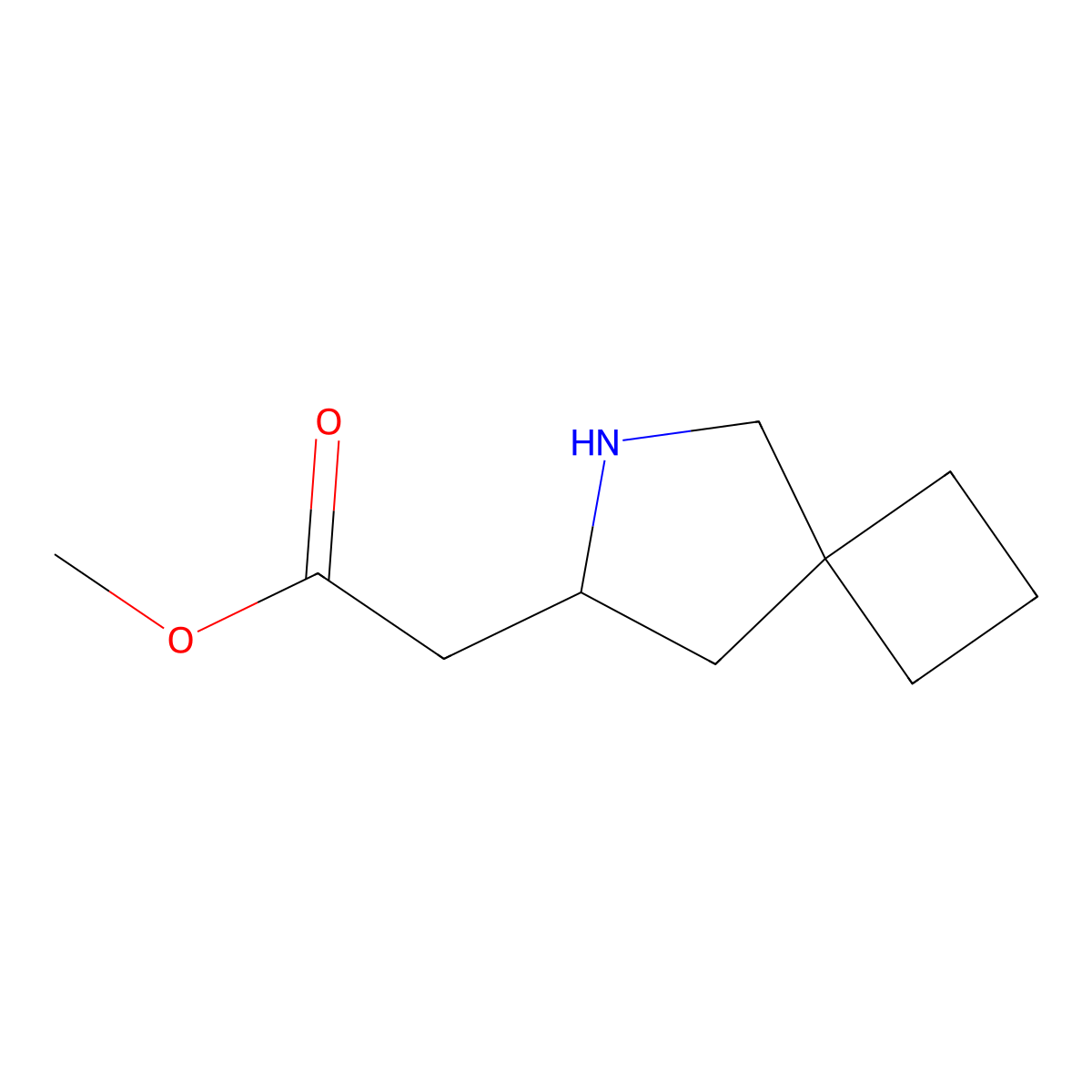 Methyl 2-{6-azaspiro[3.4]octan-7-yl}acetate molecular structure, CAS 2169583-64-4