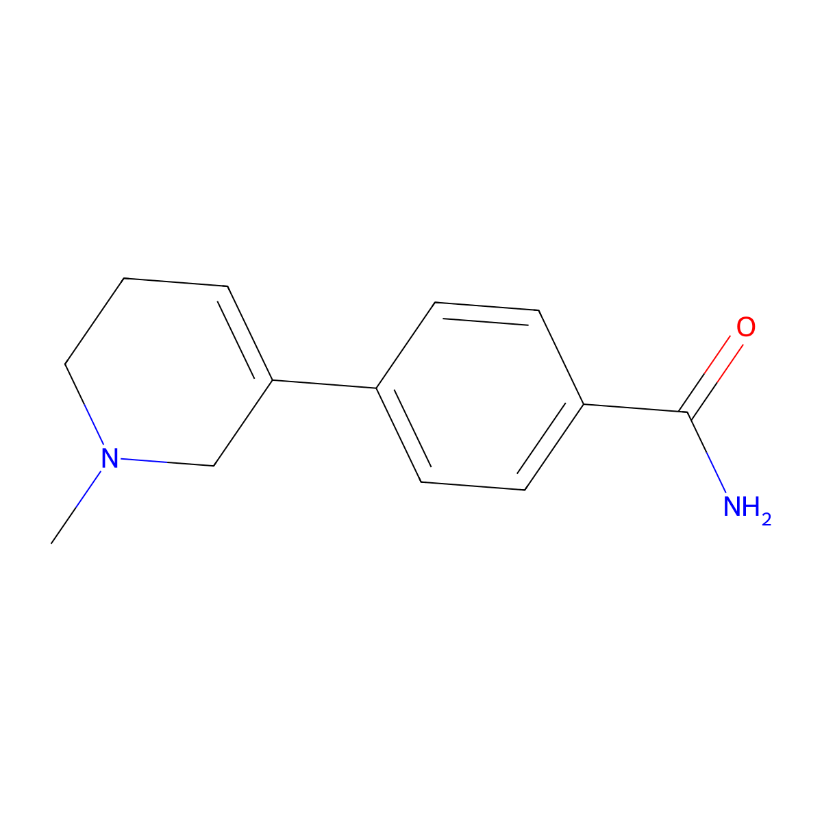 4-(1-Methyl-1,2,5,6-tetrahydropyridin-3-yl)benzamide molecular structure, CAS 2169584-33-0