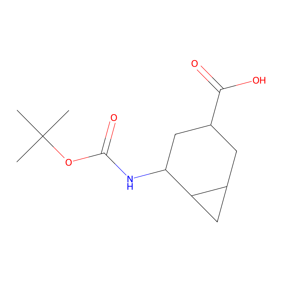5-[(2-Methylpropan-2-yl)oxycarbonylamino]bicyclo[4.1.0]heptane-3-carboxylic acid molecular structure, CAS 2169584-89-6