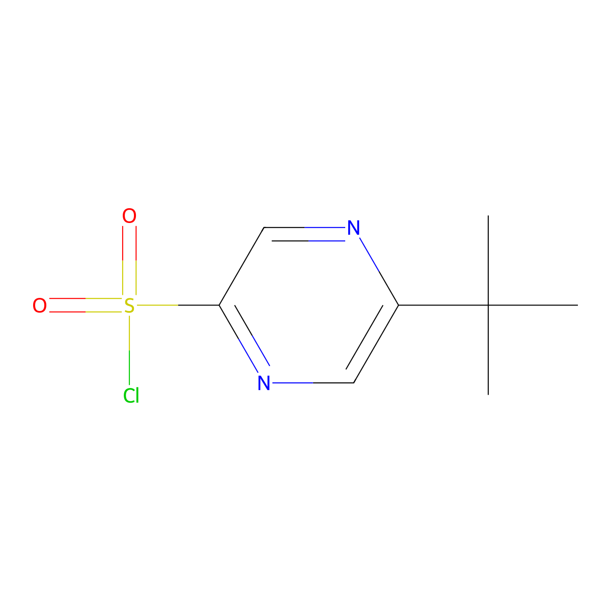 5-Tert-butylpyrazine-2-sulfonyl chloride molecular structure, CAS 2169587-53-3