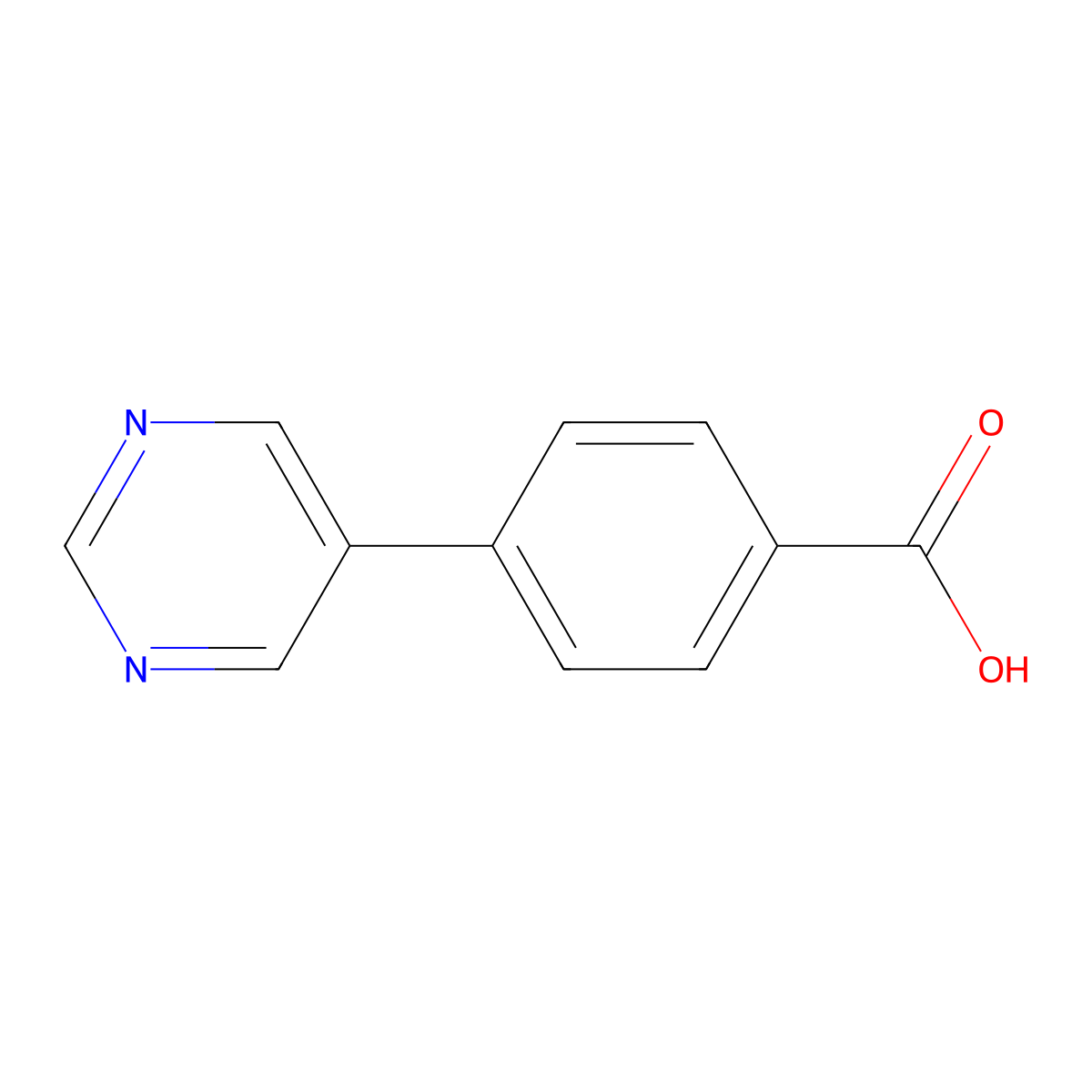 4-(Pyrimidin-5-yl)benzoic acid molecular structure, CAS 216959-91-0