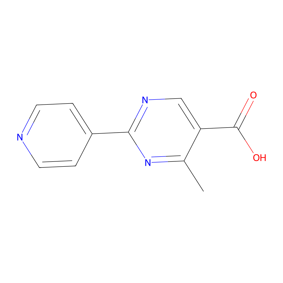 4-Methyl-2-(pyridin-4-yl)pyrimidine-5-carboxylic acid molecular structure, CAS 216959-93-2
