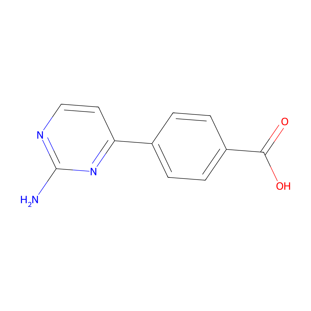 4-(2-Aminopyrimidin-4-yl)benzoic acid molecular structure, CAS 216959-98-7