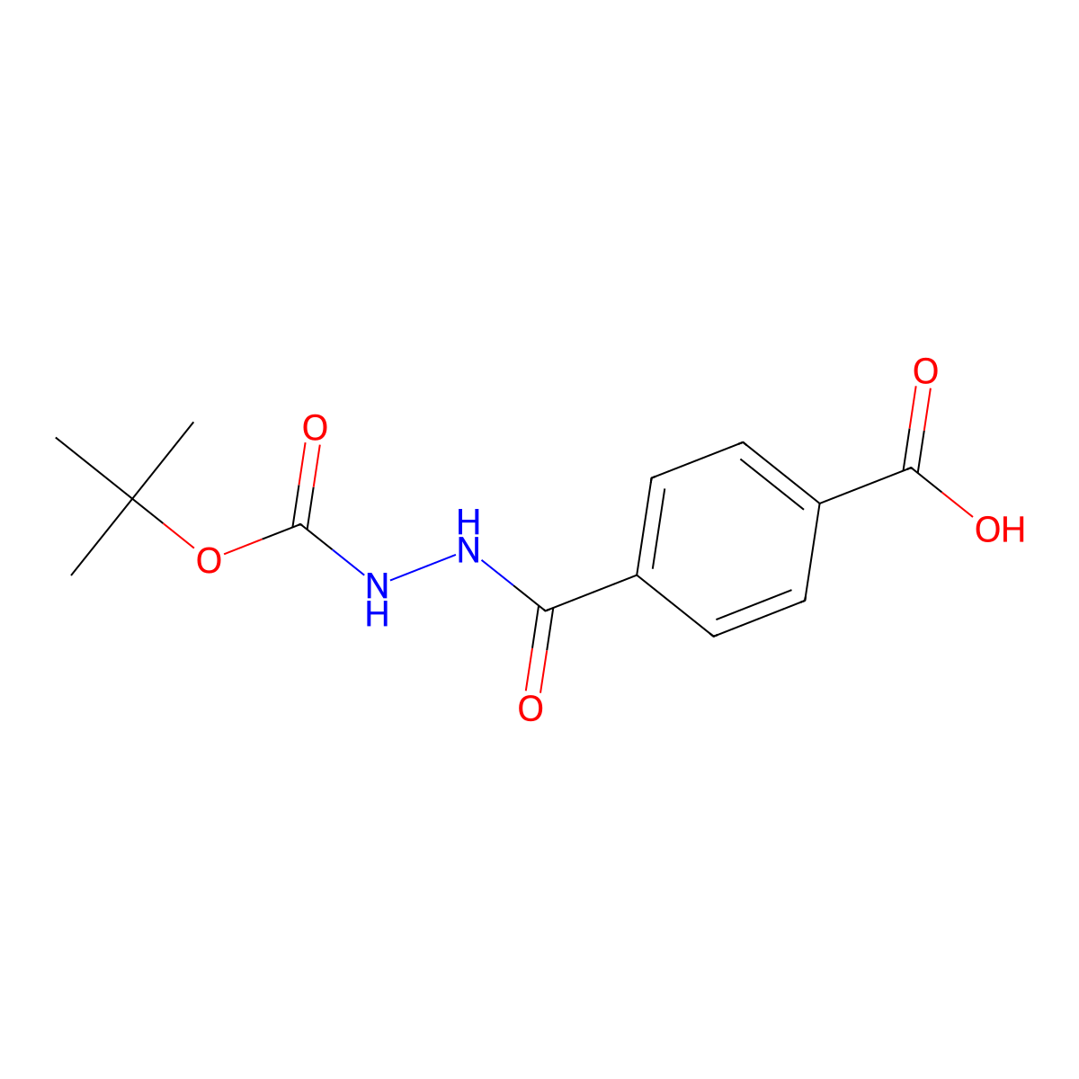 4-[2-(tert-Butoxycarbonyl)hydrazinecarbonyl]benzoic acid molecular structure, CAS 216959-99-8