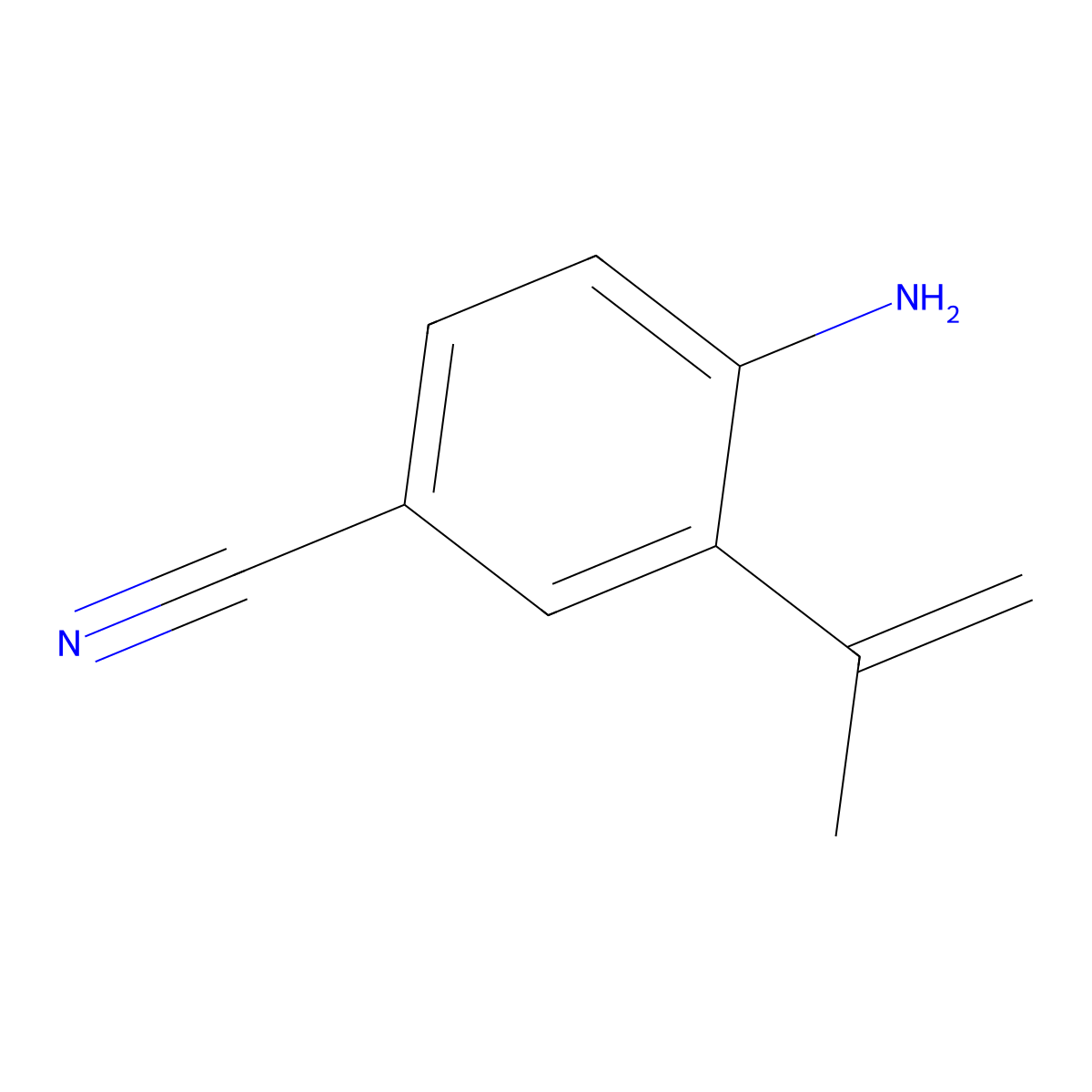 4-Amino-3-(prop-1-en-2-yl)benzonitrile molecular structure, CAS 2169590-17-2