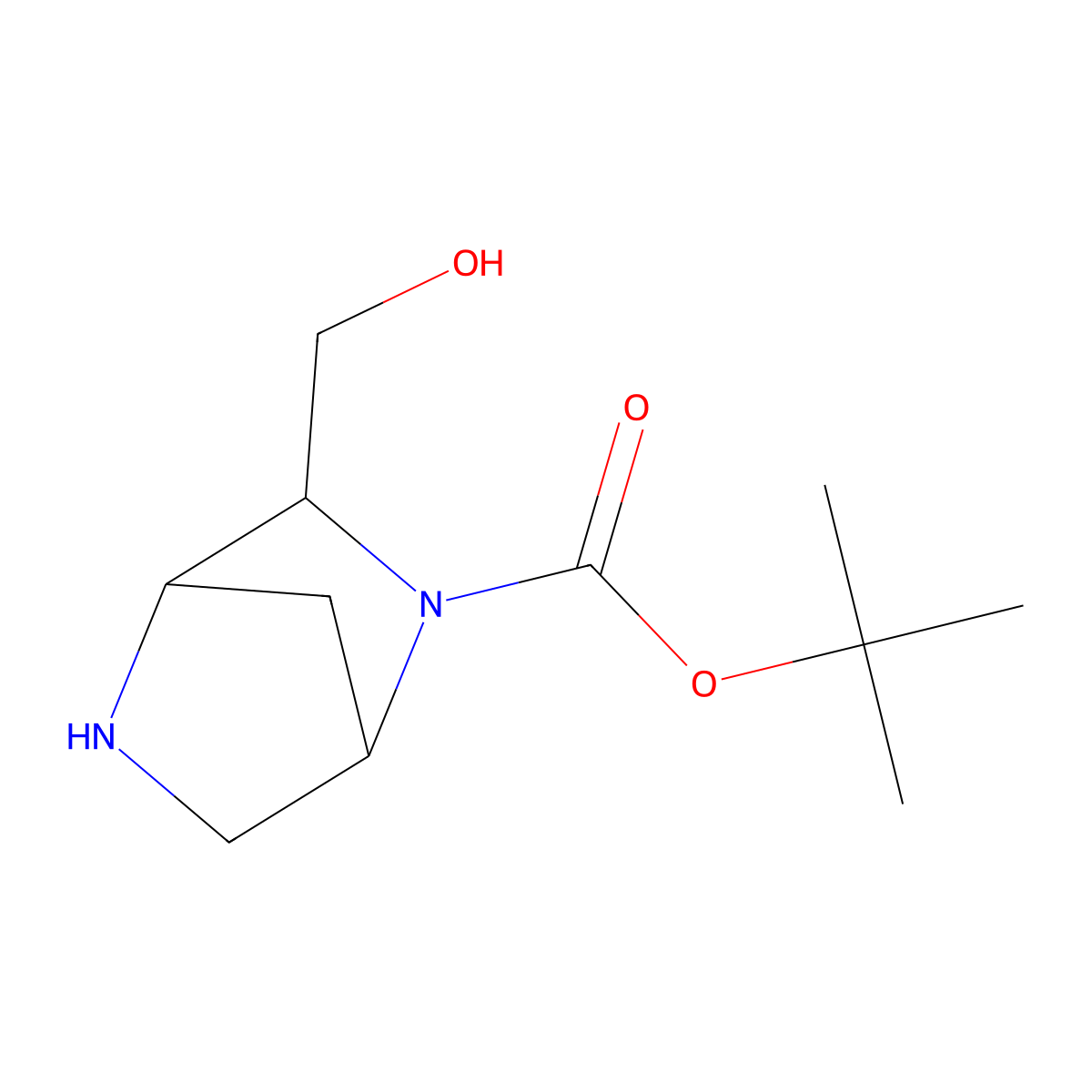 Tert-butyl 3-(hydroxymethyl)-2,5-diazabicyclo[2.2.1]heptane-2-carboxylate molecular structure, CAS 2169590-46-7