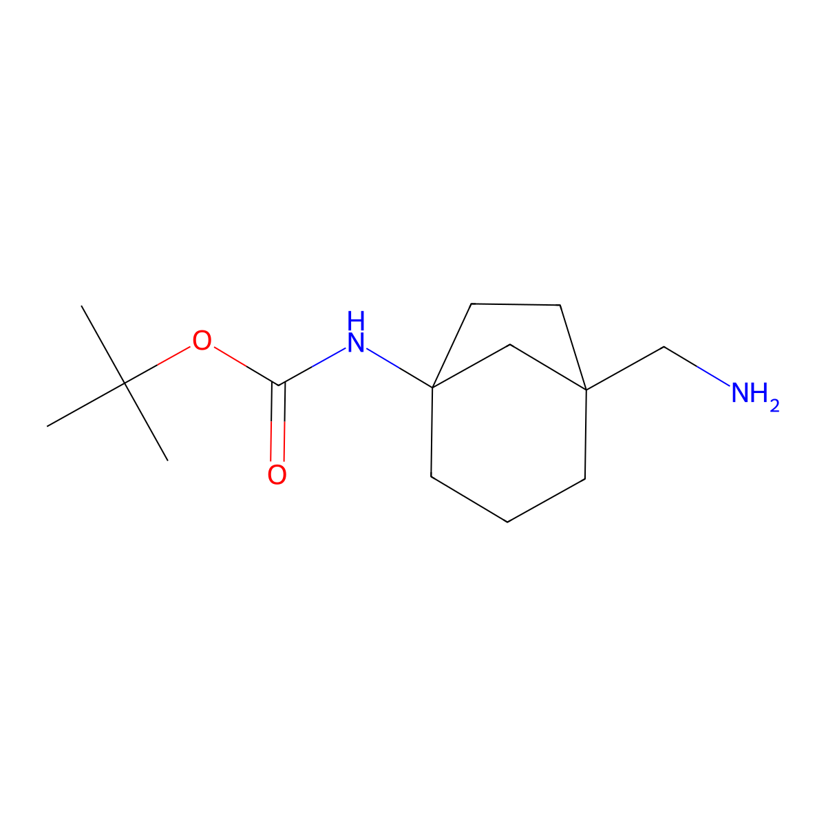 tert-Butyl (5-(aminomethyl)bicyclo[3.2.1]octan-1-yl)carbamate molecular structure, CAS 2169590-71-8
