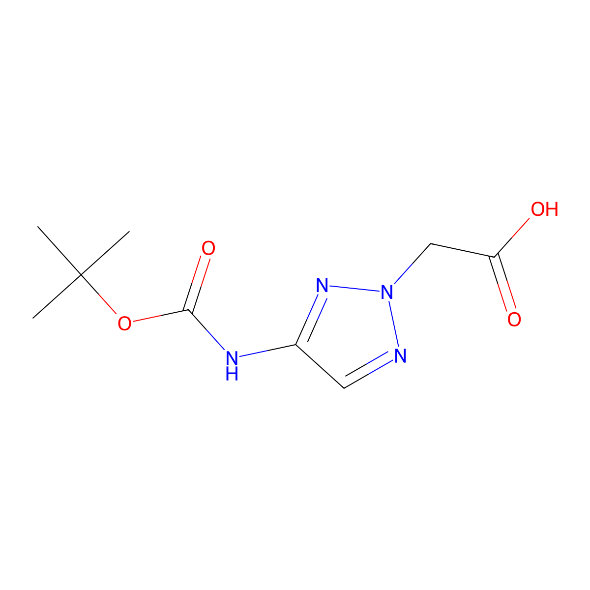 2-(4-{[(tert-butoxy)carbonyl]amino}-2H-1,2,3-triazol-2-yl)acetic acid molecular structure, CAS 2169600-42-2