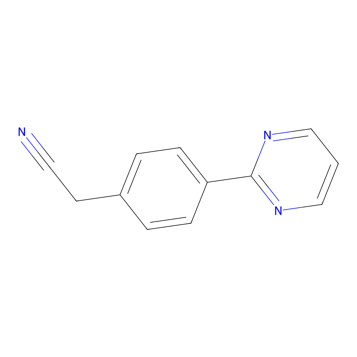 2-(4-(Pyrimidin-2-yl)phenyl)acetonitrile molecular structure, CAS 2169603-46-5
