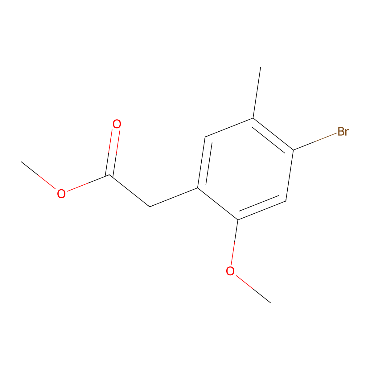 Methyl 4-Bromo-2-methoxy-5-methylphenylacetate molecular structure, CAS 2169604-83-3