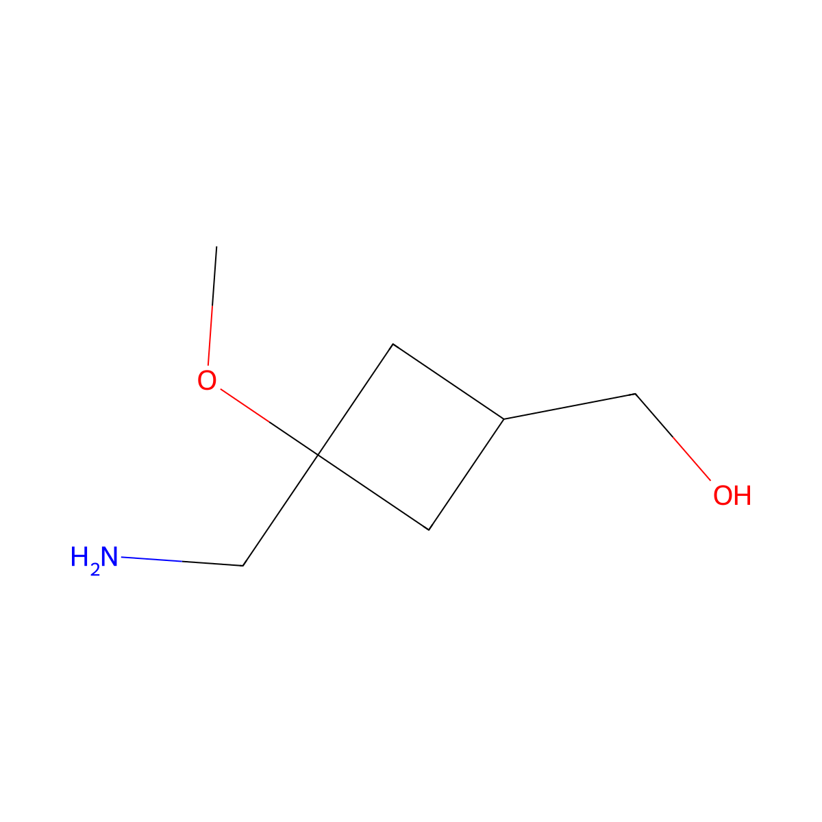 [3-(Aminomethyl)-3-methoxycyclobutyl]methanol molecular structure, CAS 2169614-02-0