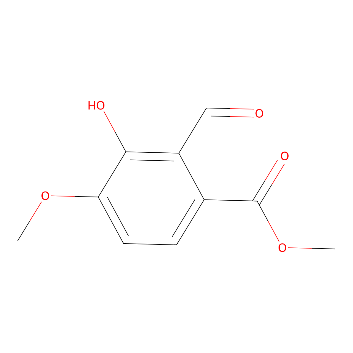 Methyl 2-formyl-3-hydroxy-4-methoxybenzoate molecular structure, CAS 2169621-86-5