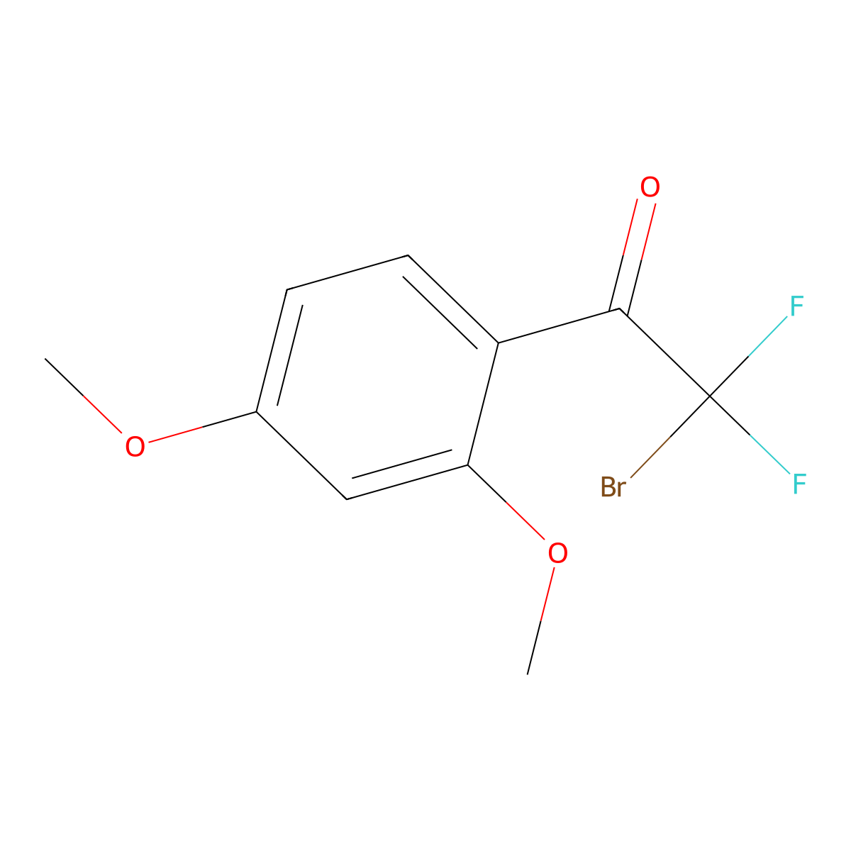 2-Bromo-2,2-difluoro-1-(2,4-dimethoxyphenyl)ethanone molecular structure, CAS 2169622-20-0