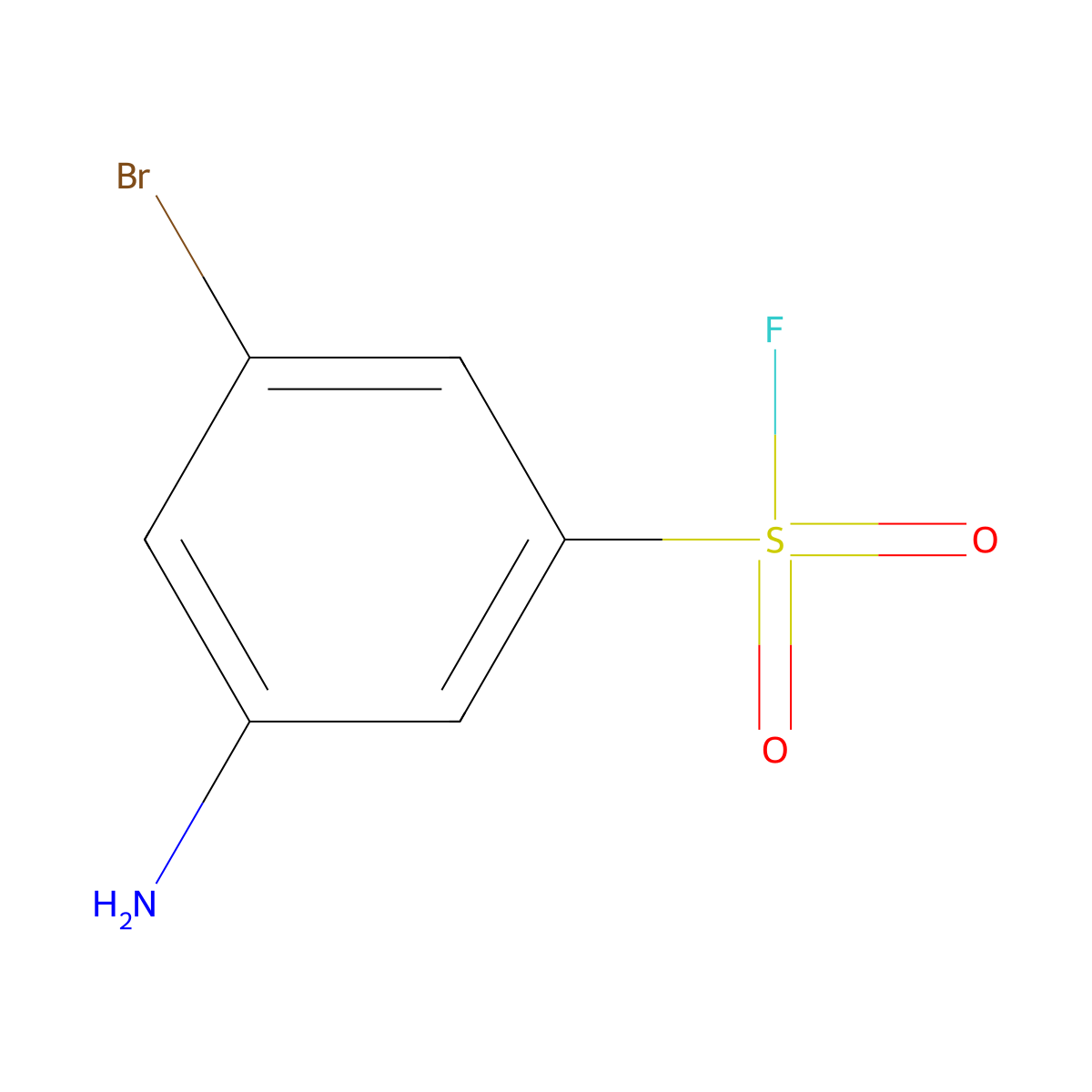 3-Amino-5-bromobenzene-1-sulfonyl fluoride molecular structure, CAS 2169623-60-1