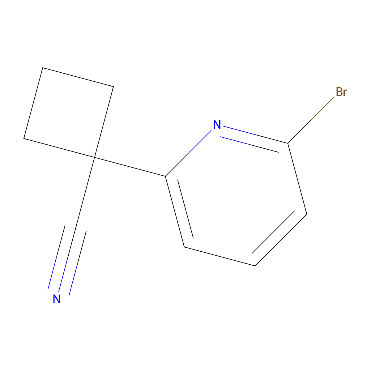 1-(6-Bromopyridin-2-yl)cyclobutane-1-carbonitrile molecular structure, CAS 2169626-92-8