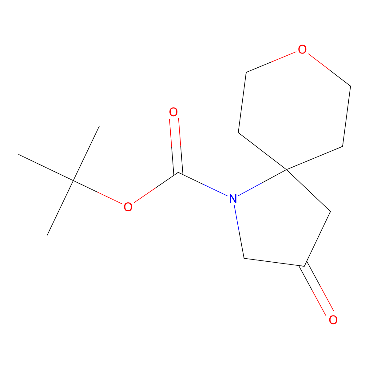 Tert-butyl 3-oxo-8-oxa-1-azaspiro[4.5]decane-1-carboxylate molecular structure, CAS 2169630-15-1