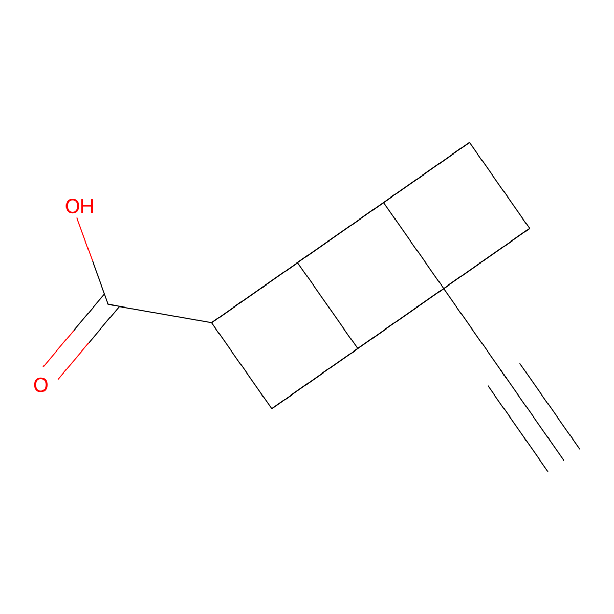 4-Ethynylcubane-1-carboxylic acid molecular structure, CAS 2169631-31-4
