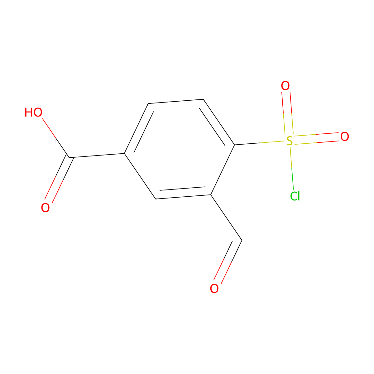 4-(Chlorosulfonyl)-3-formylbenzoic acid molecular structure, CAS 2169634-47-1