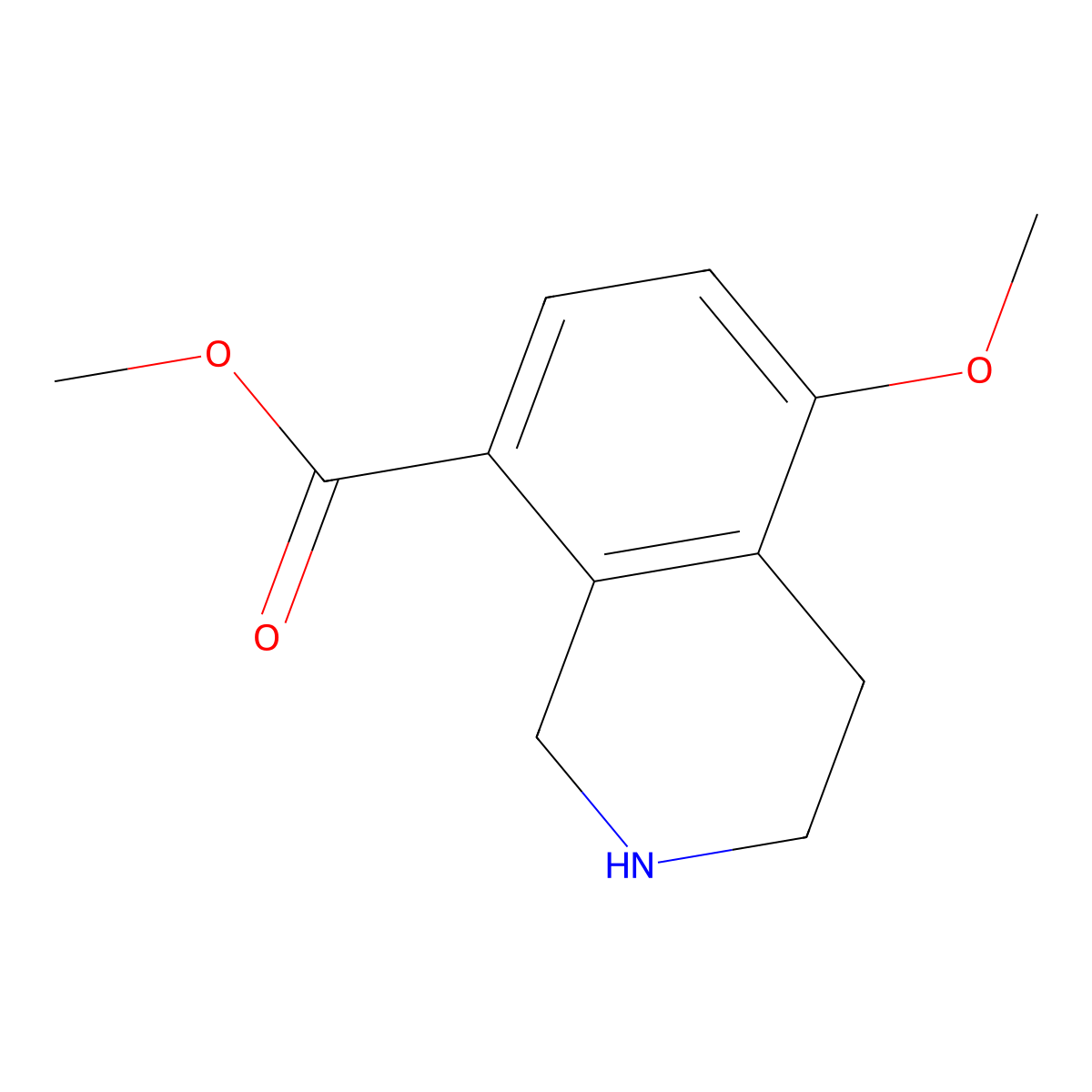 Methyl 5-methoxy-1,2,3,4-tetrahydroisoquinoline-8-carboxylate molecular structure, CAS 2169635-92-9