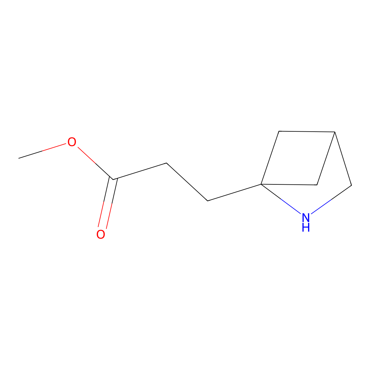 Methyl 3-{2-azabicyclo[2.1.1]hexan-1-yl}propanoate molecular structure, CAS 2169636-15-9