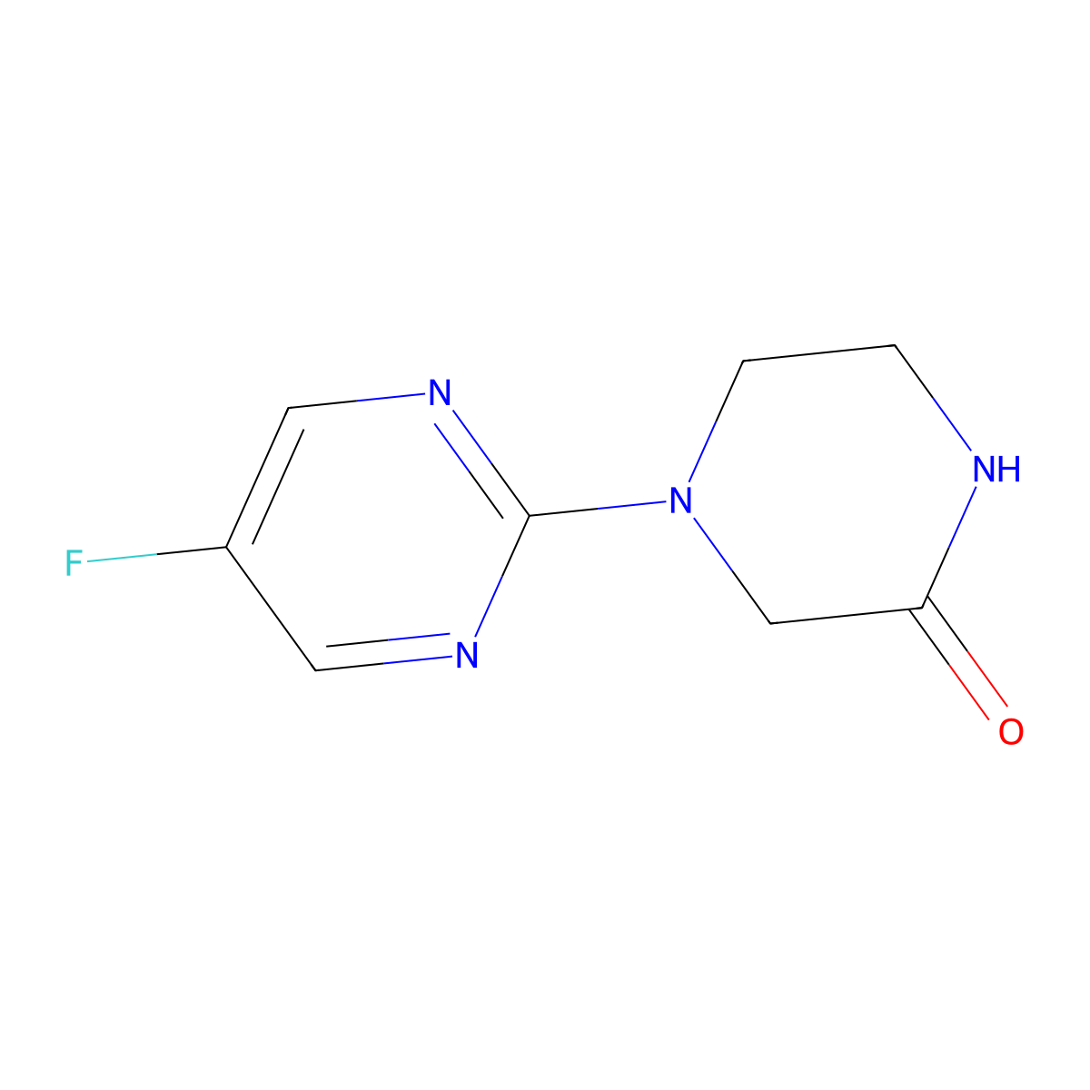 4-(5-Fluoropyrimidin-2-yl)piperazin-2-one molecular structure, CAS 2169637-21-0