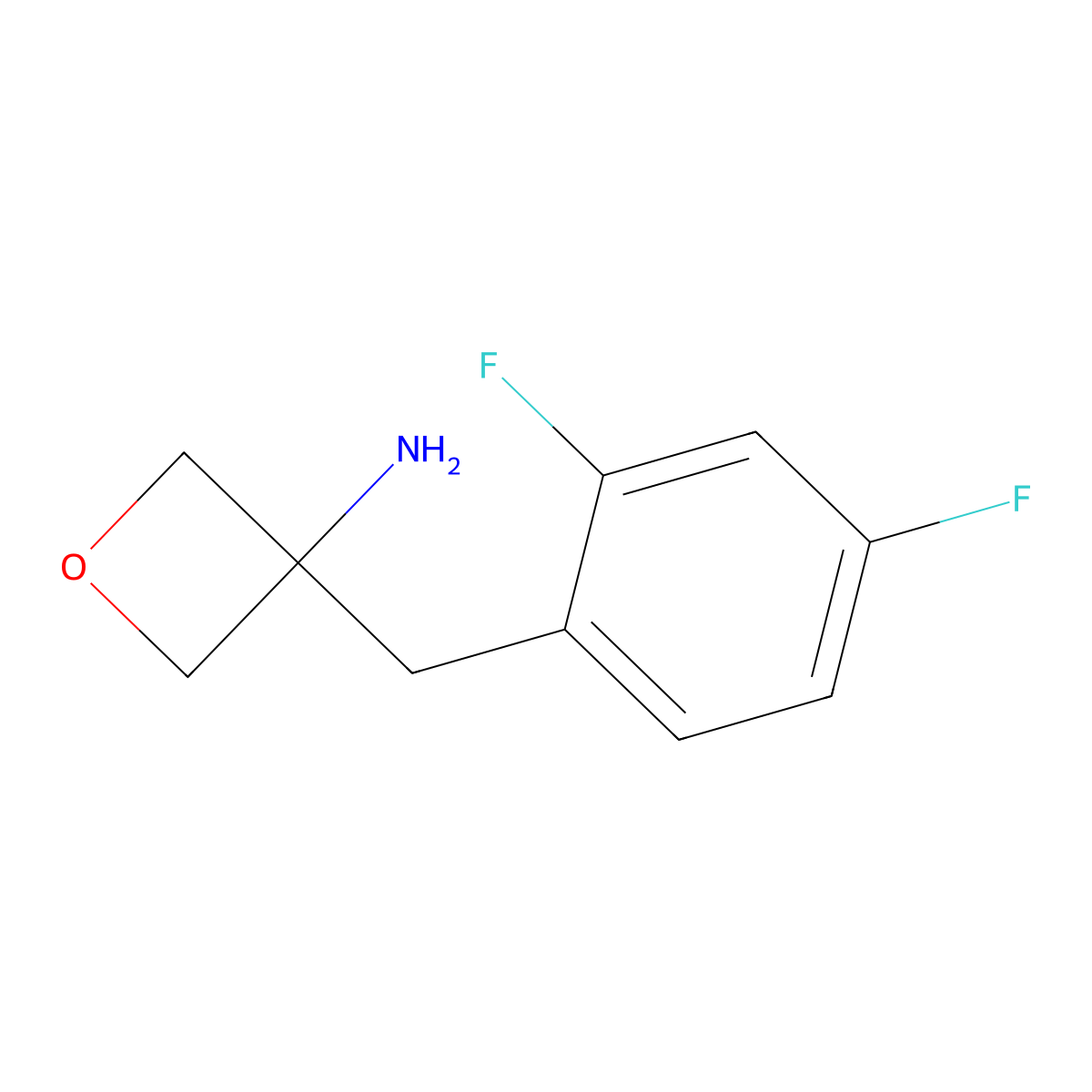 3-[(2,4-Difluorophenyl)methyl]oxetan-3-amine molecular structure, CAS 2169637-94-7