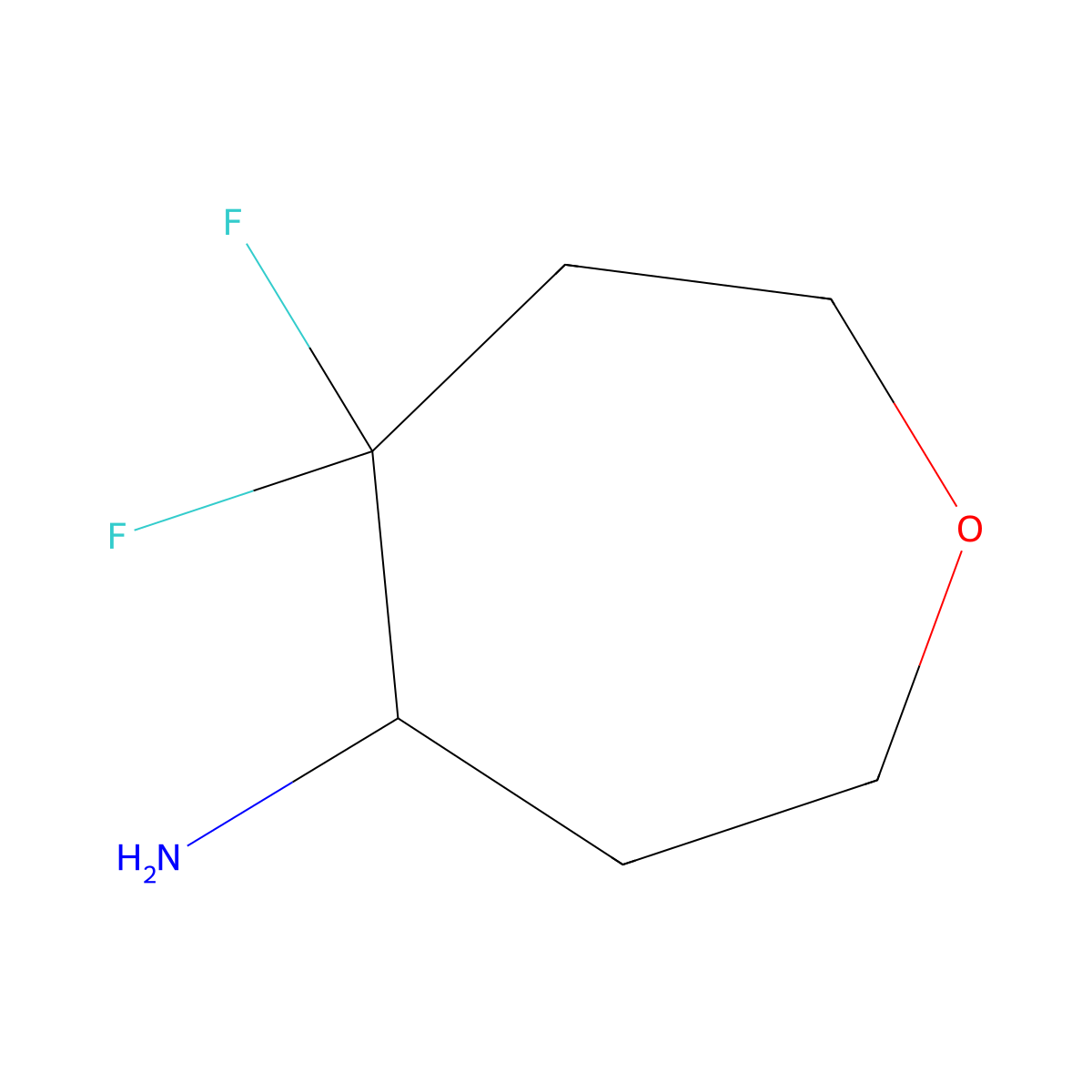 5,5-Difluorooxepan-4-amine molecular structure, CAS 2169641-89-6