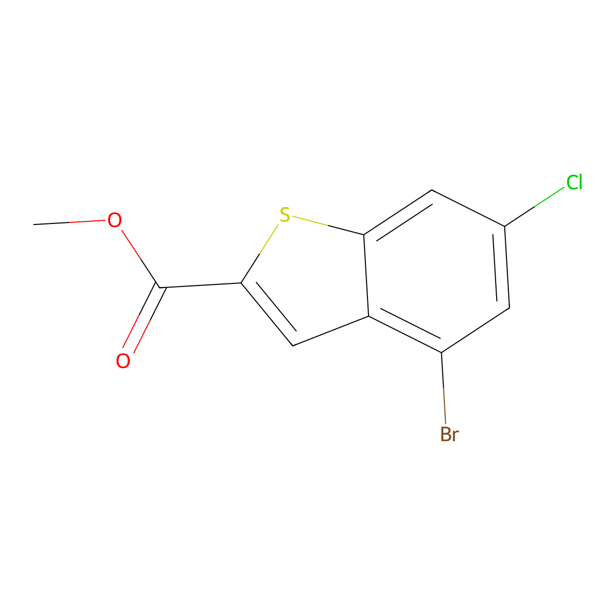 Methyl 4-bromo-6-chlorobenZo[b]thiophene-2-carboxylate molecular structure, CAS 2169644-76-0