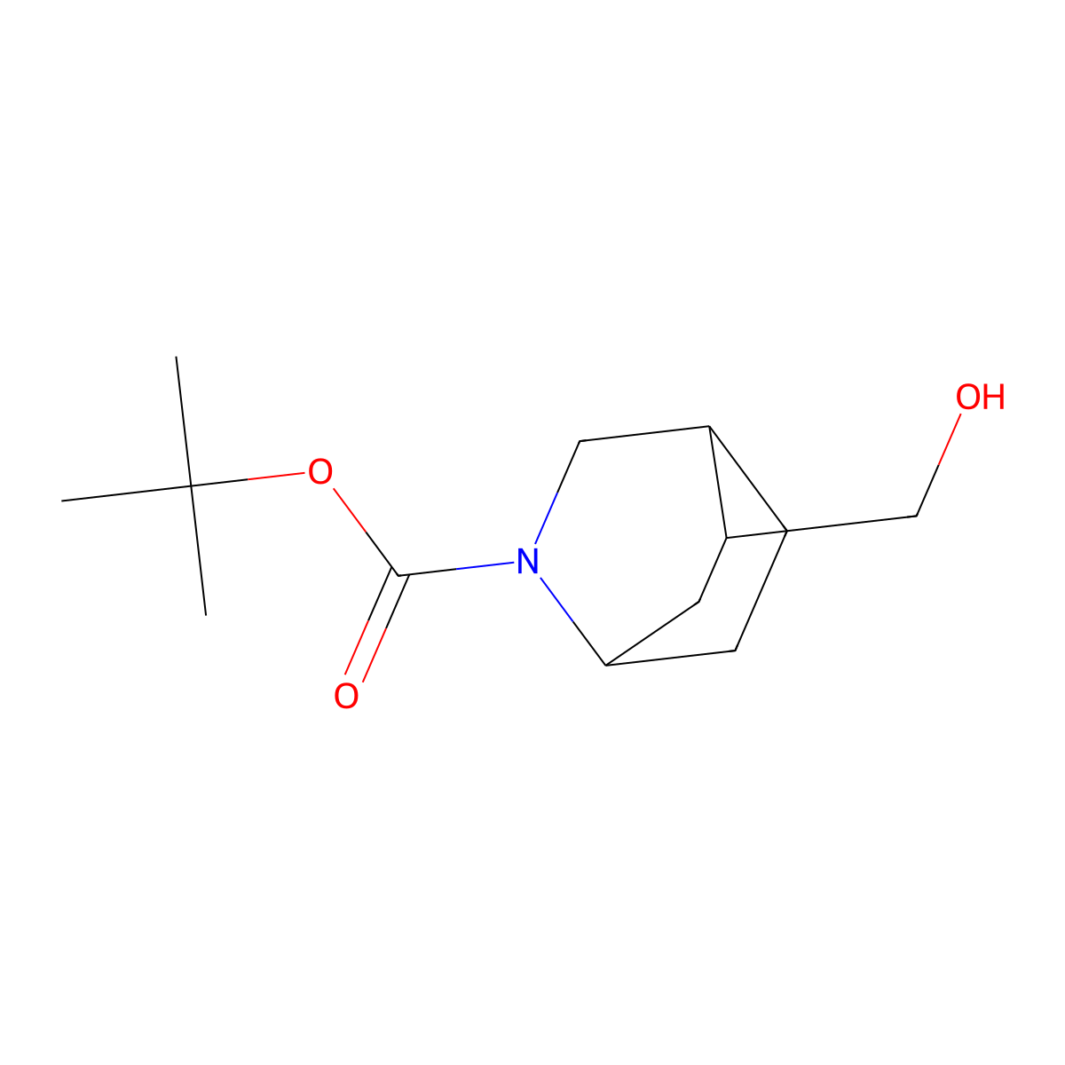 Tert-butyl 5-(hydroxymethyl)-2-azabicyclo[2.2.2]octane-2-carboxylate molecular structure, CAS 2169645-47-8
