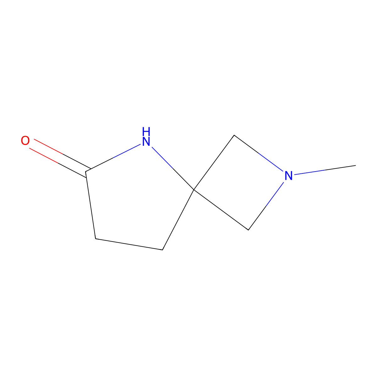 2-Methyl-2,5-diazaspiro[3.4]octan-6-one molecular structure, CAS 2169647-43-0
