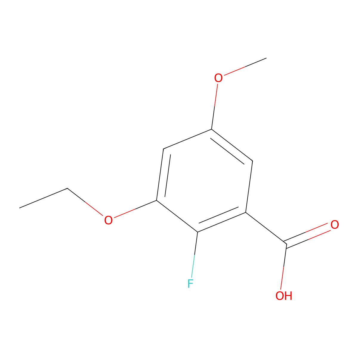 3-Ethoxy-2-fluoro-5-methoxybenzoic acid molecular structure, CAS 2169652-34-8
