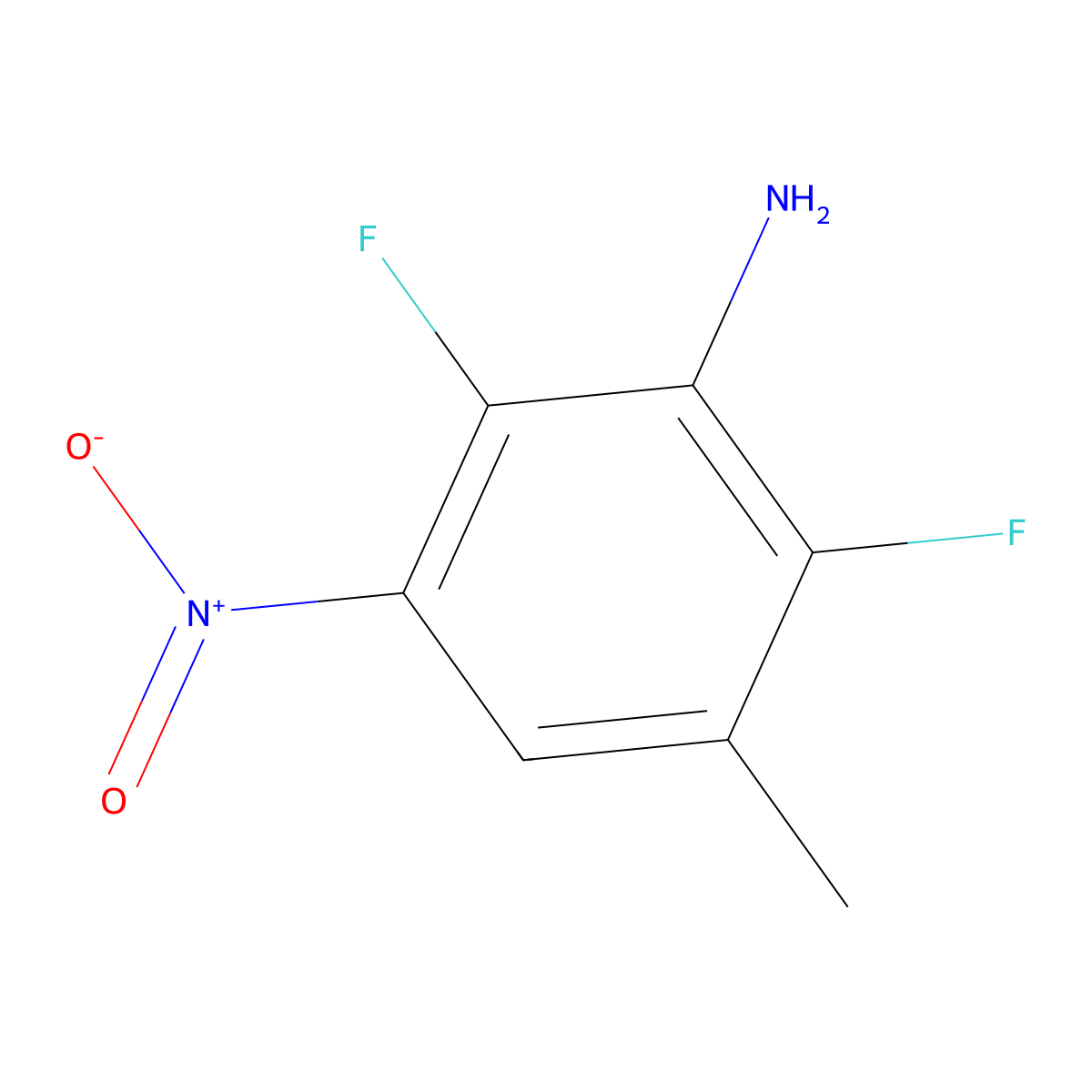 2,6-Difluoro-3-methyl-5-nitroaniline molecular structure, CAS 2169653-64-7