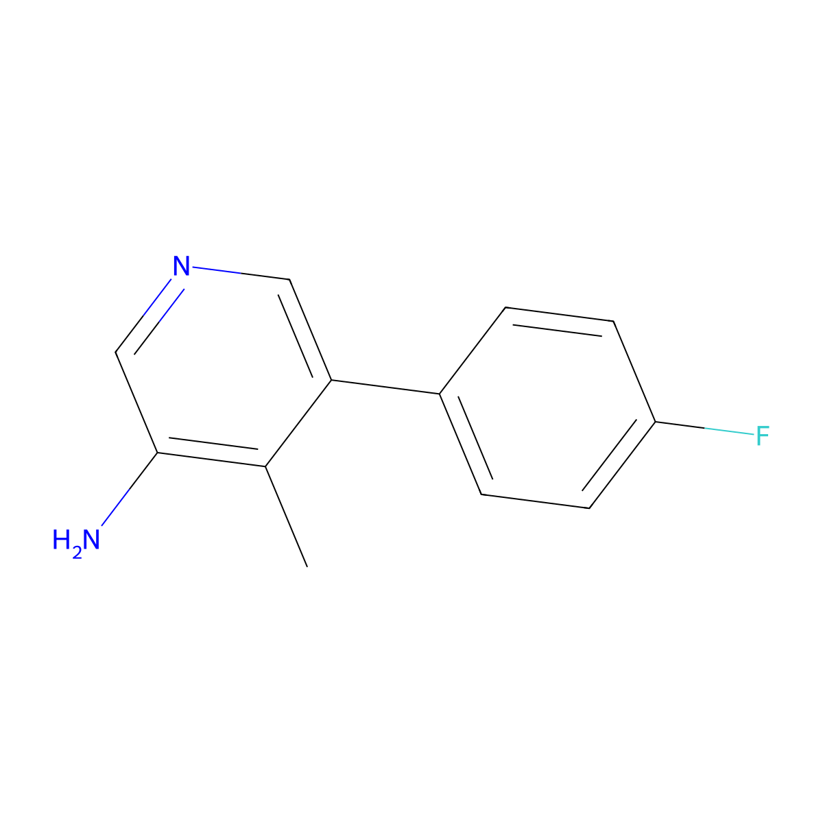 5-(4-Fluorophenyl)-4-methylpyridin-3-amine molecular structure, CAS 2169653-99-8