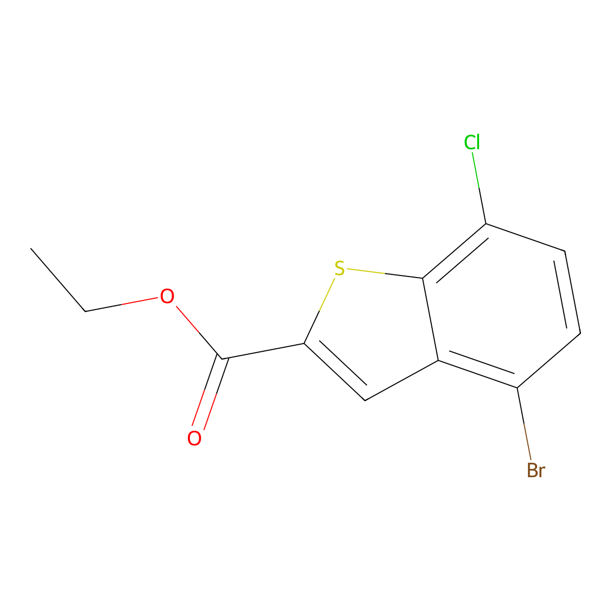 Ethyl 4-bromo-7-chlorobenzo[b]thiophene-2-carboxylate molecular structure, CAS 2169656-41-9