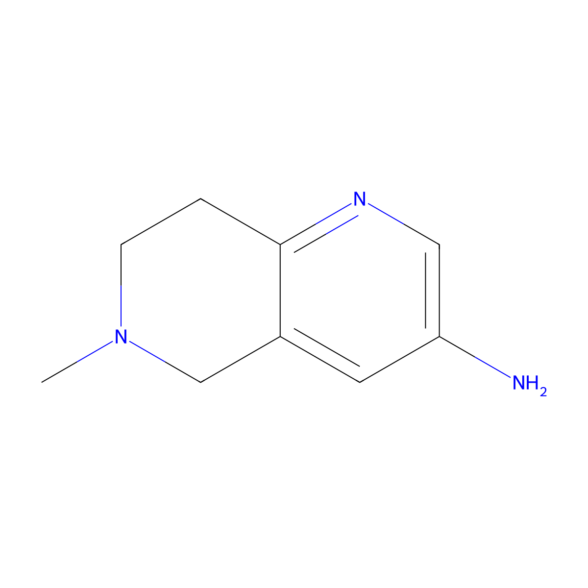 3-Amino-5,6,7,8-tetrahydro-6-methyl-1,6-naphthyridine molecular structure, CAS 216966-37-9