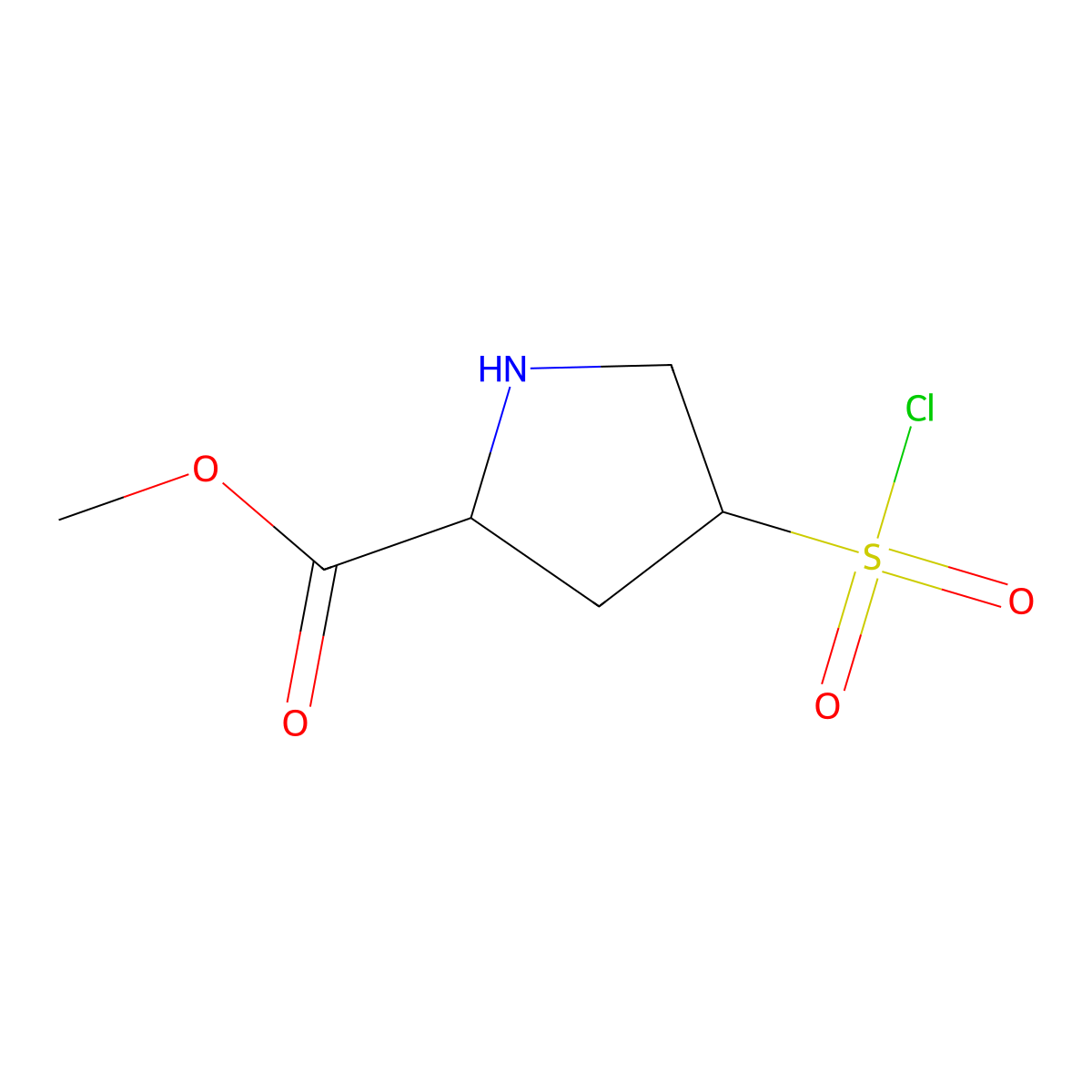 Methyl 4-(chlorosulfonyl)pyrrolidine-2-carboxylate molecular structure, CAS 2169660-94-8