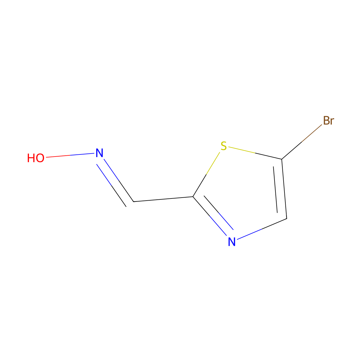 5-Bromothiazole-2-carbaldehyde oxime molecular structure, CAS 2169666-05-9