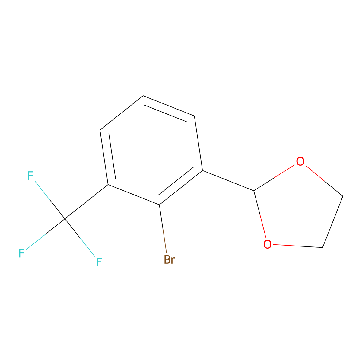 2-[2-Bromo-3-(trifluoromethyl)phenyl]-1,3-dioxolane molecular structure, CAS 2169687-24-3
