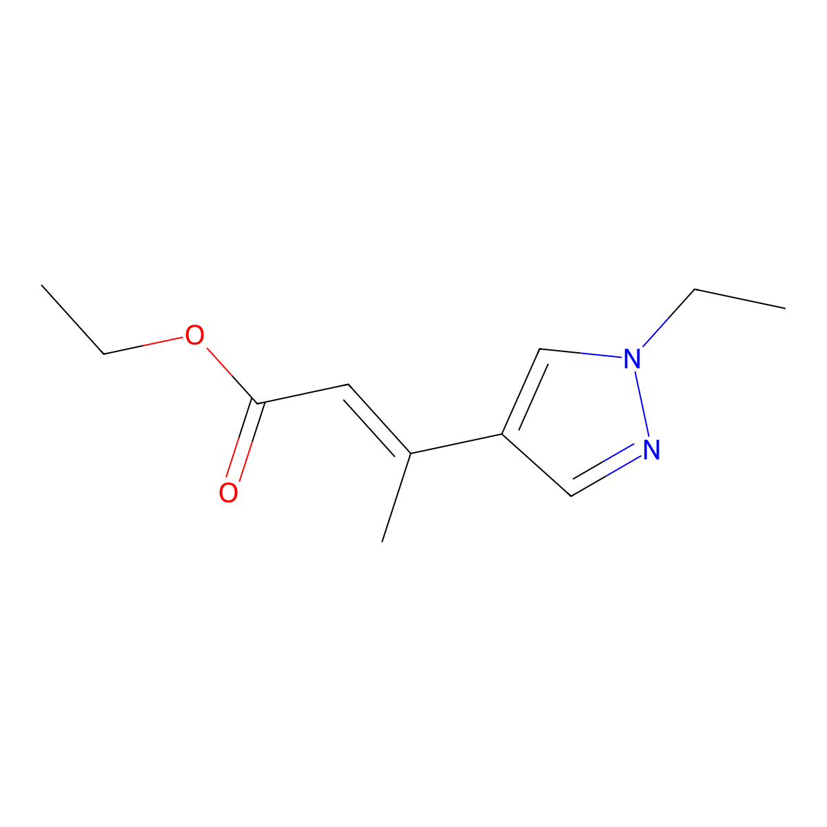 ethyl (2E)-3-(1-ethyl-1H-pyrazol-4-yl)but-2-enoate molecular structure, CAS 2169707-07-5