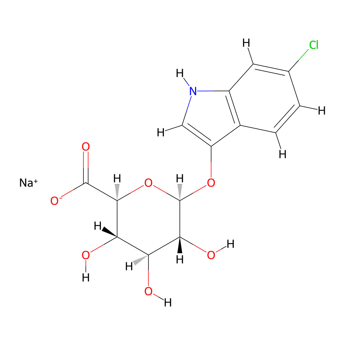 6-Chloro-3-indolyl beta-D-glucuronide sodium salt molecular structure, CAS 216971-56-1