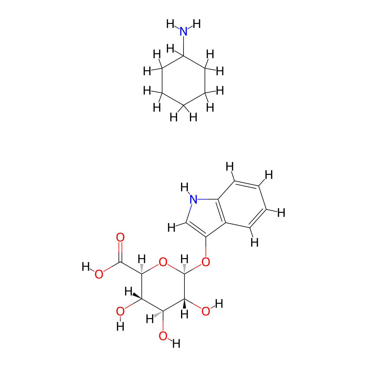 Indoxyl beta-D-glucuronide cha salt, ibdg molecular structure, CAS 216971-58-3