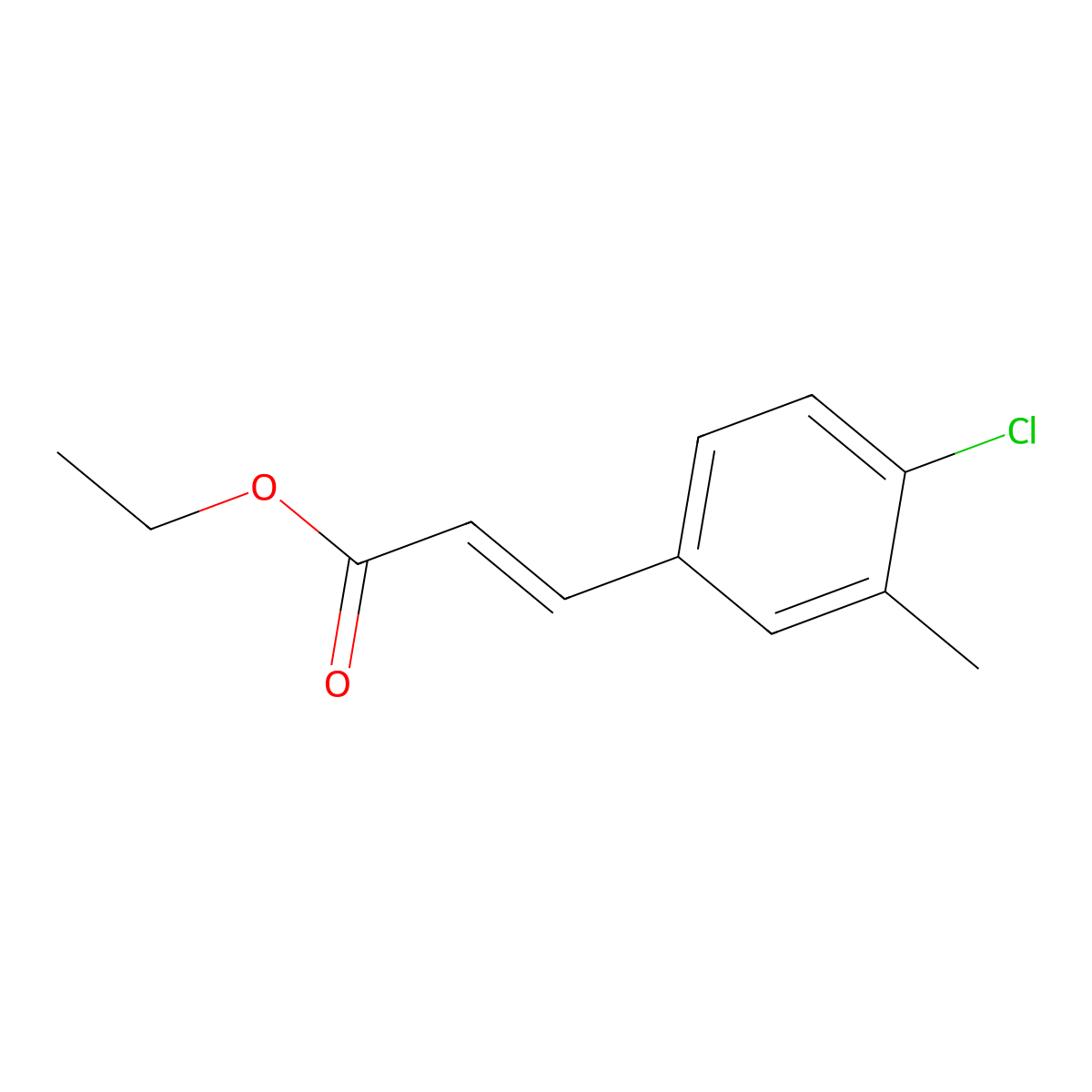 ethyl (2E)-3-(4-chloro-3-methylphenyl)prop-2-enoate molecular structure, CAS 2169744-29-8