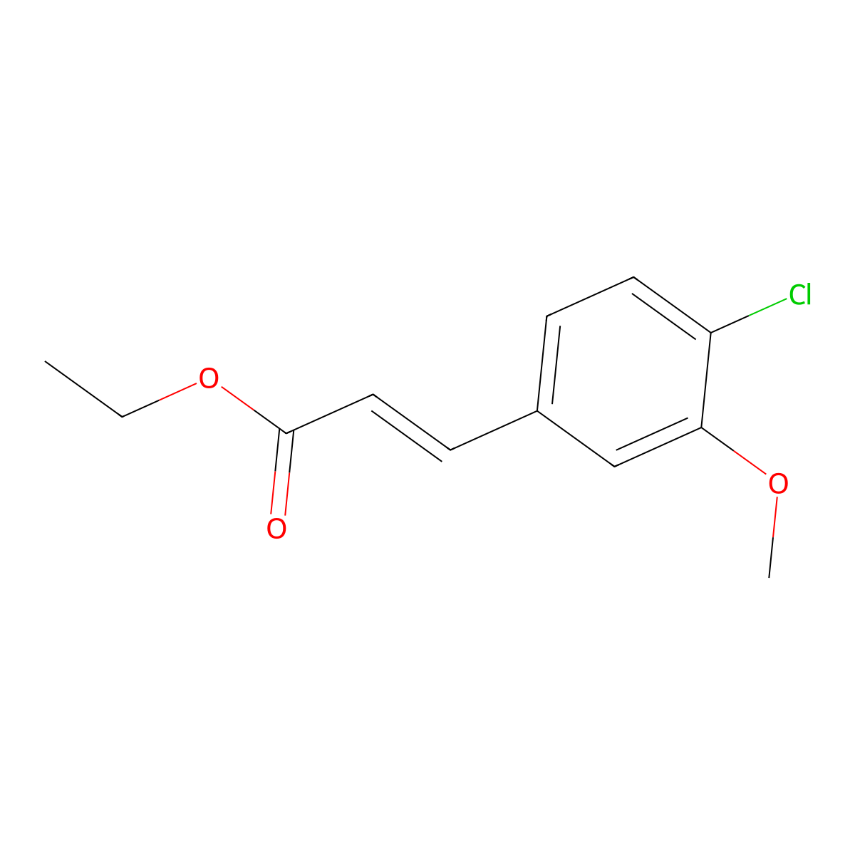 ethyl (2E)-3-(4-chloro-3-methoxyphenyl)prop-2-enoate molecular structure, CAS 2169753-30-2