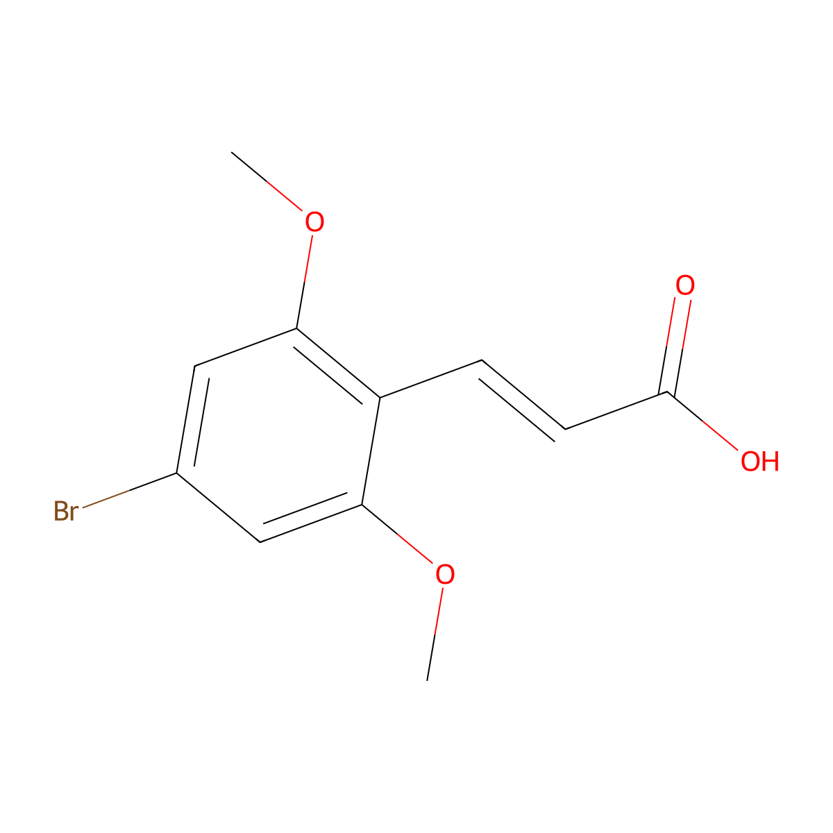 3-(4-Bromo-2,6-dimethoxyphenyl)prop-2-enoic acid molecular structure, CAS 2169755-15-9