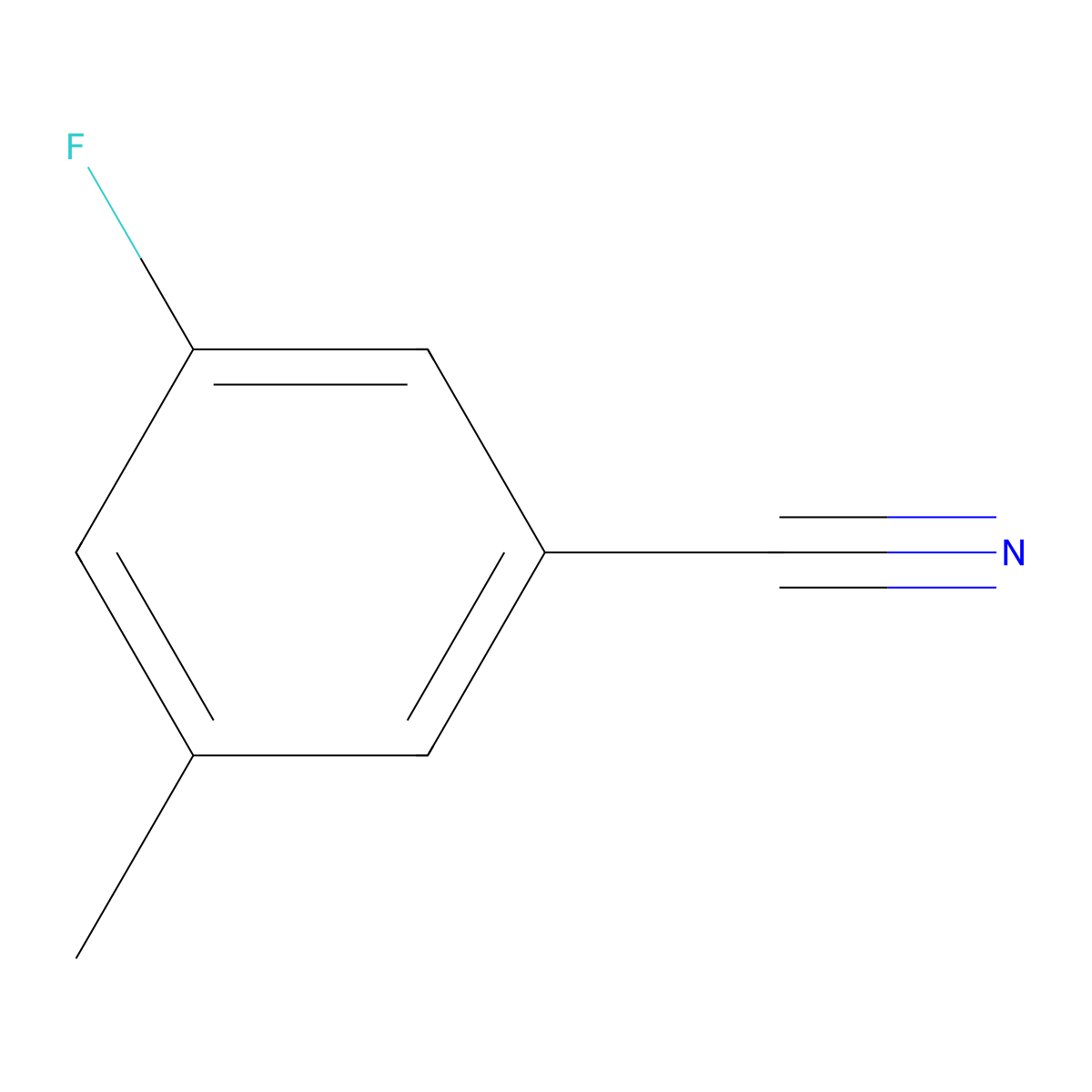 3-Fluoro-5-methylbenzonitrile molecular structure, CAS 216976-30-6