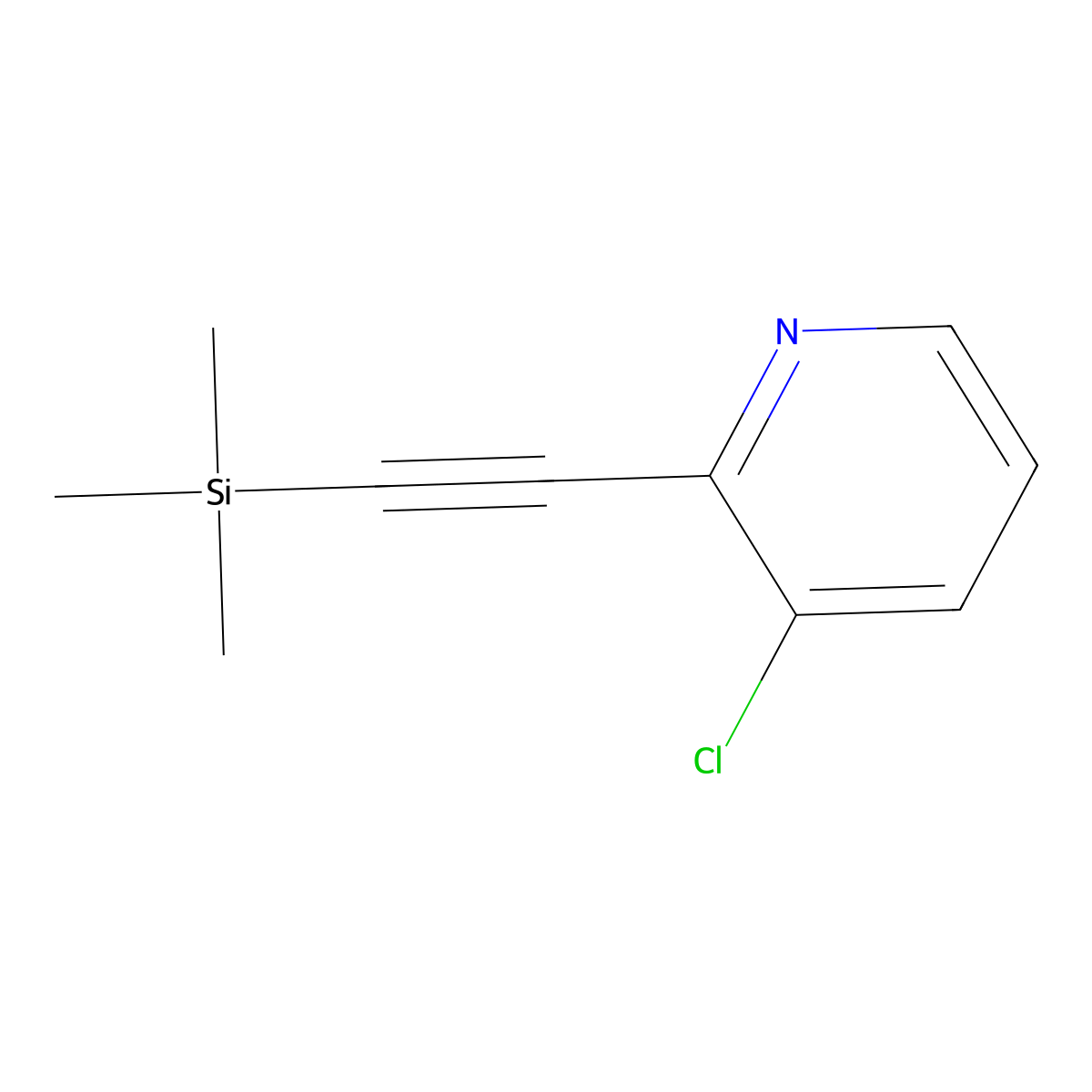 3-Chloro-2-(2-(trimethylsilyl)ethynyl)pyridine molecular structure, CAS 216979-76-9