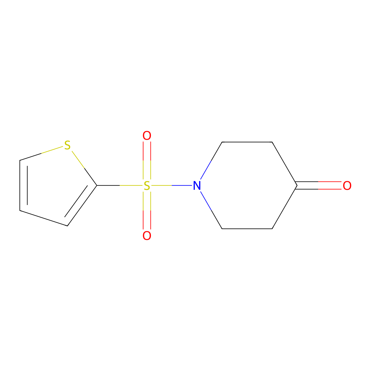 1-(Thiophene-2-sulfonyl)piperidin-4-one molecular structure, CAS 216983-37-8