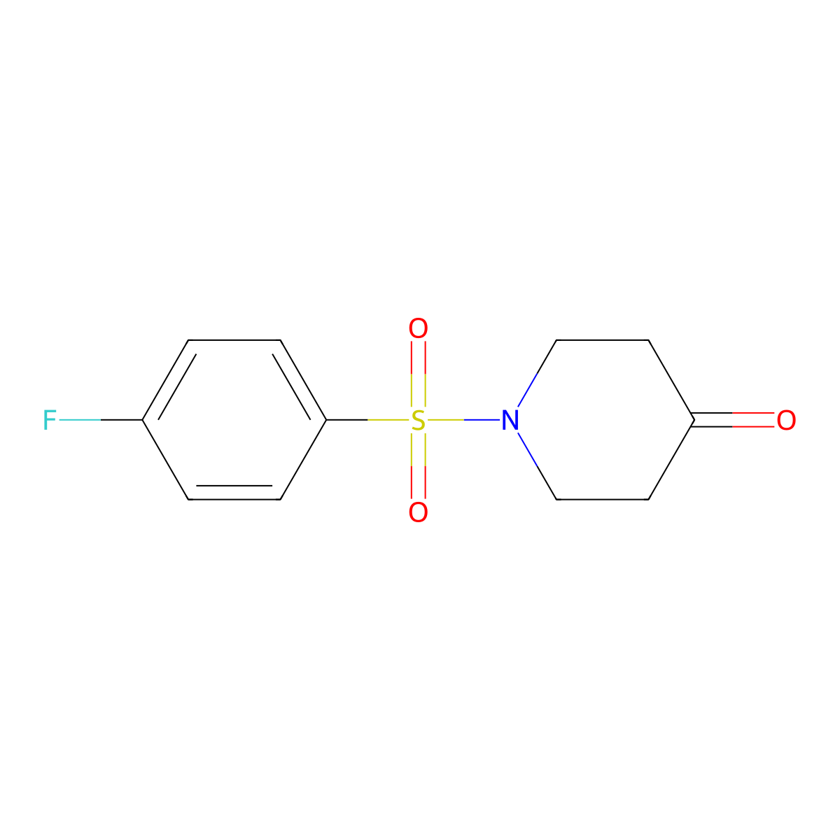 1-(4-Fluoro-benzenesulfonyl)-piperidin-4-one molecular structure, CAS 216983-39-0